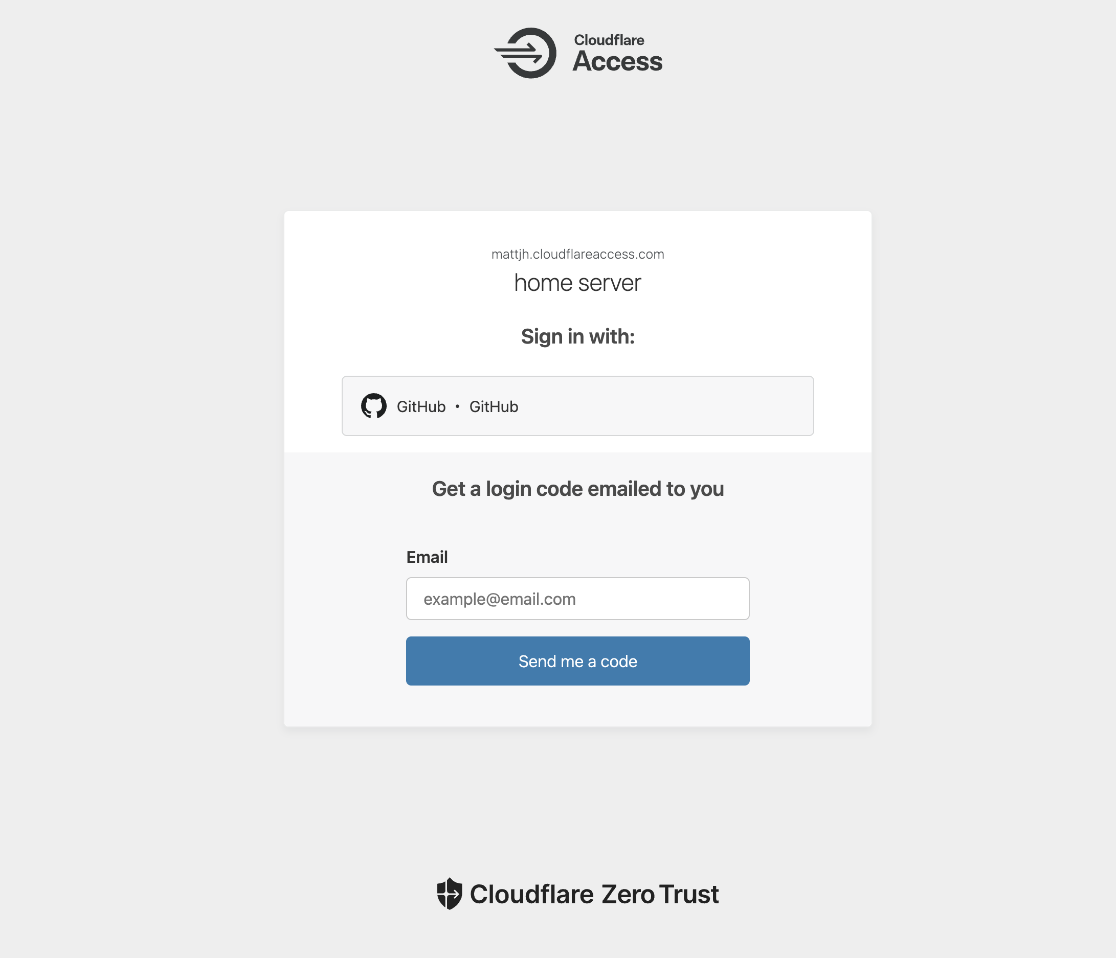 Cloudflare zero trust login page