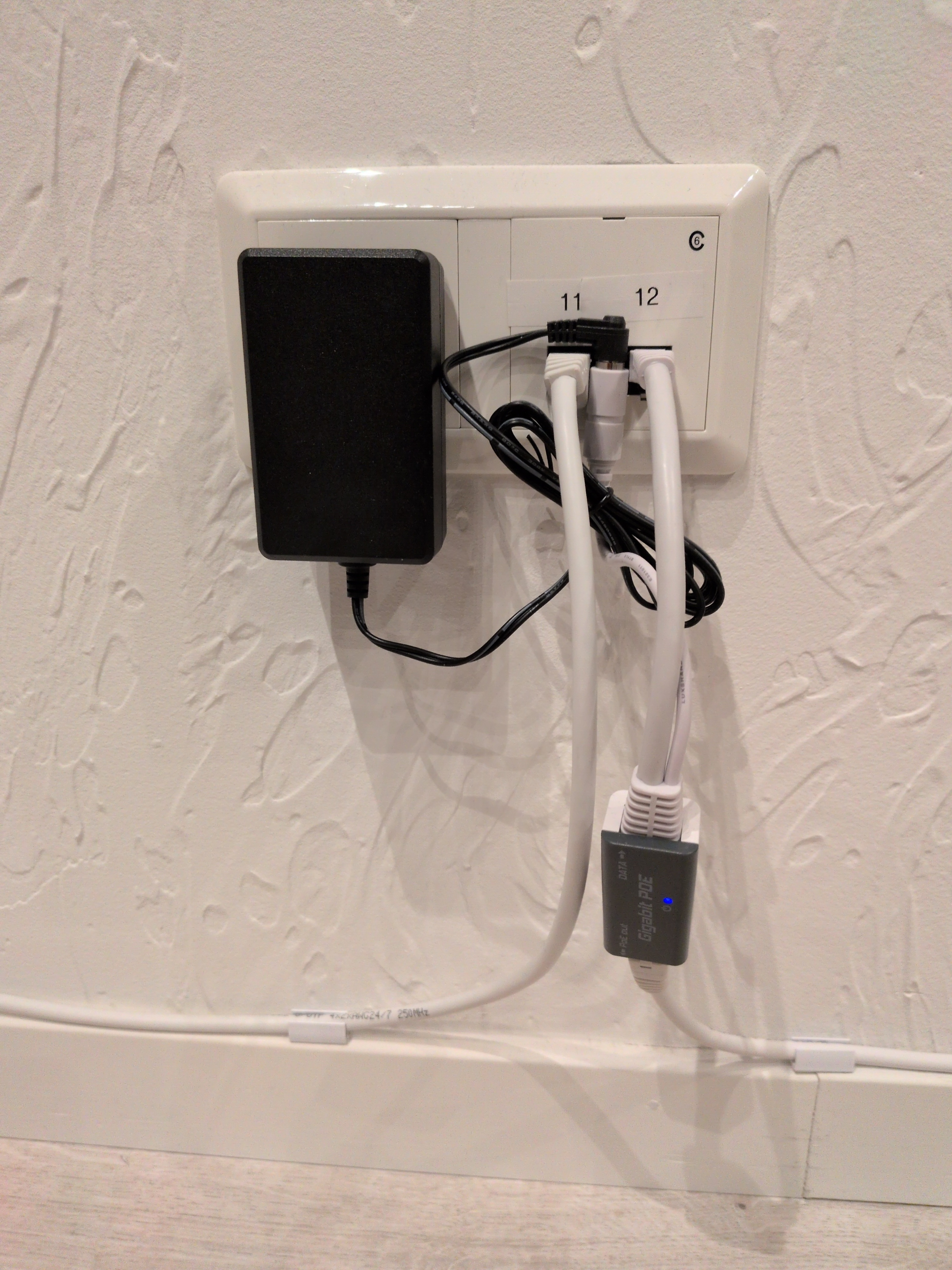 PoE injector in livingroom